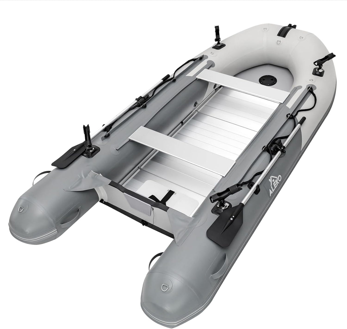 Inflatable Boat| Yacht Dinghy Tender Raft| Multi Person Fishing Boat| Aluminum Floor Oars| Fishing Rod Holders| Heavy-Duty PVC| 2024 Model