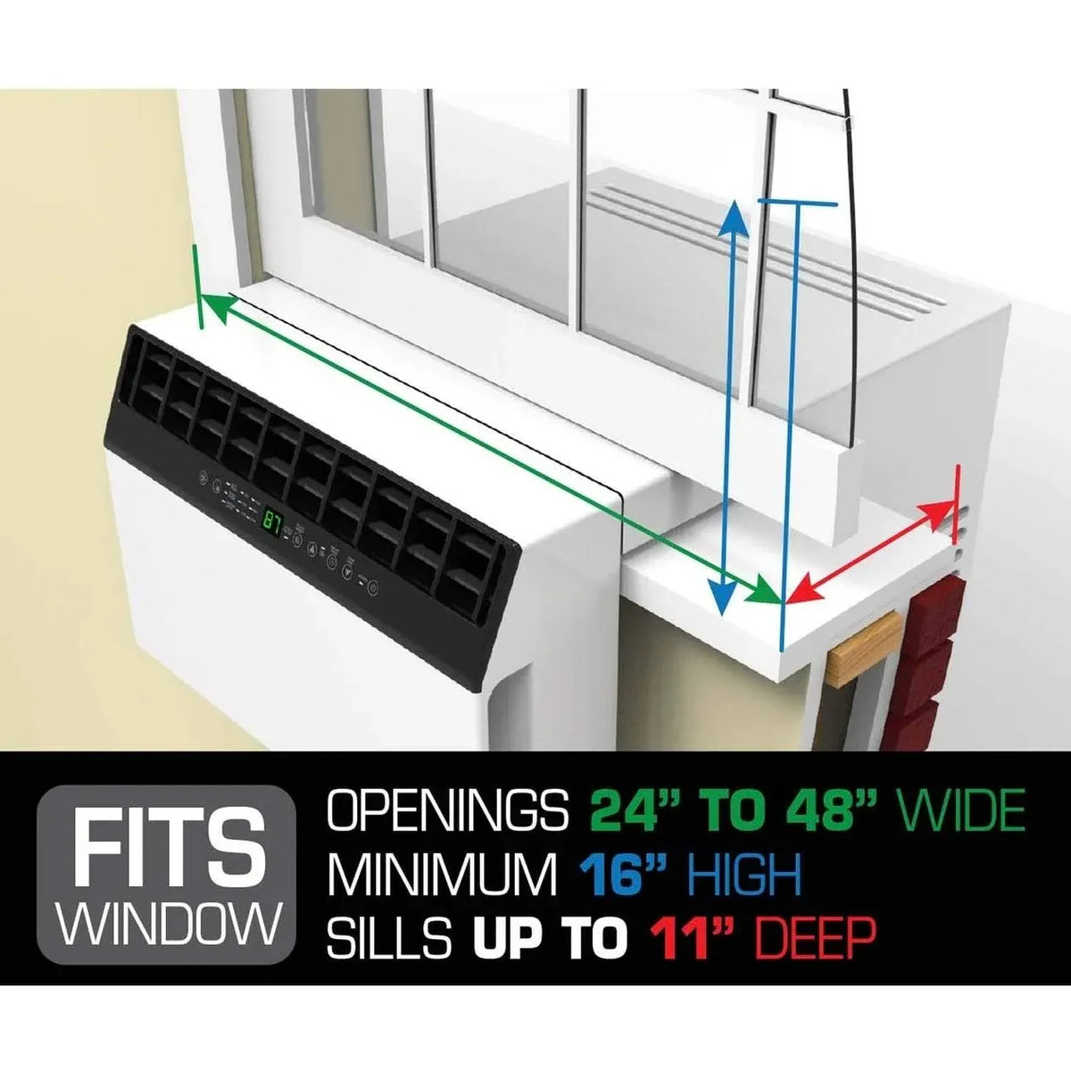 8,000 BTU Hybrid (saddle) Window Air Conditioner with WiFi - 8,000 BTU (White)