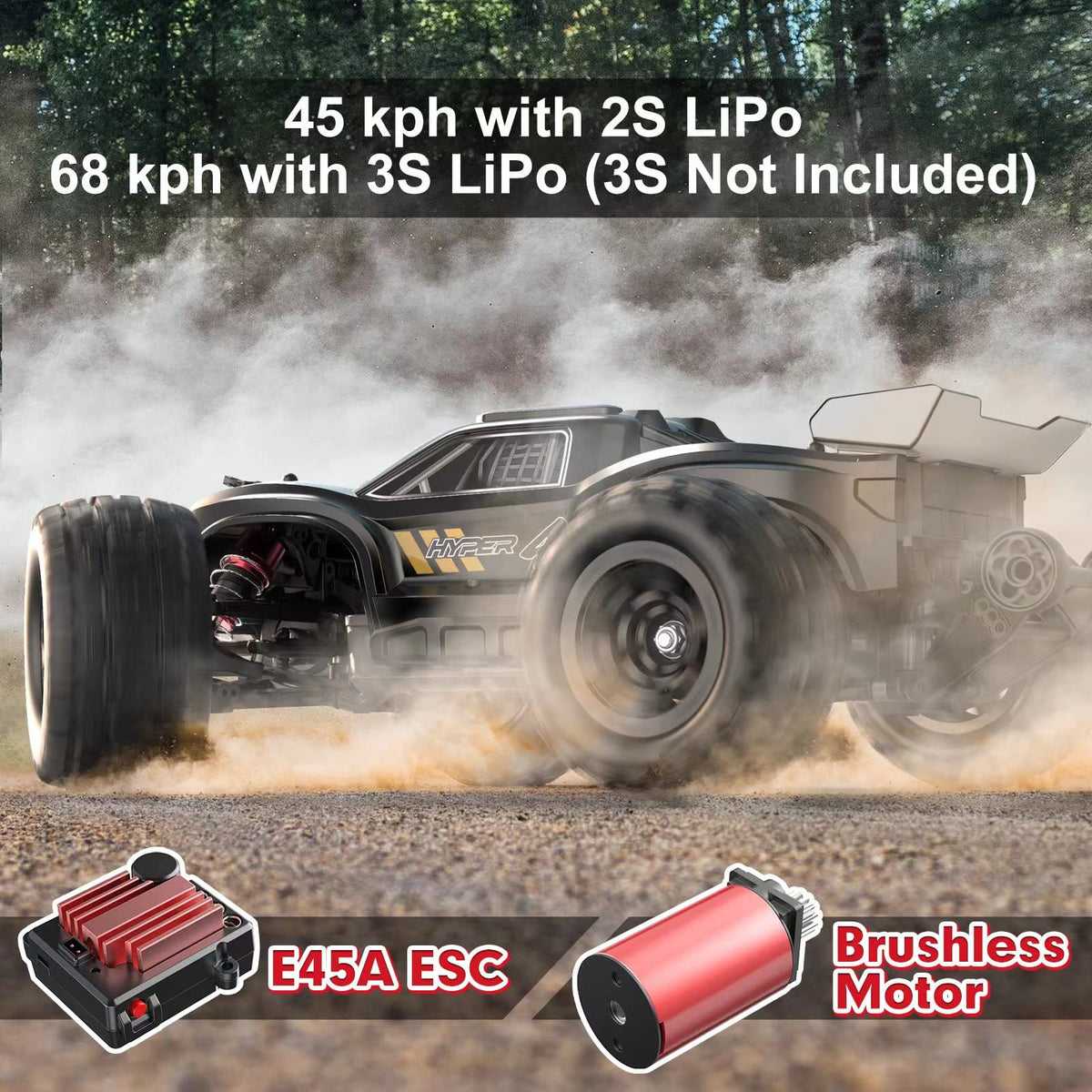H16BM 1/16 RTR Brushless Fast RC Cars, Max 42mph
