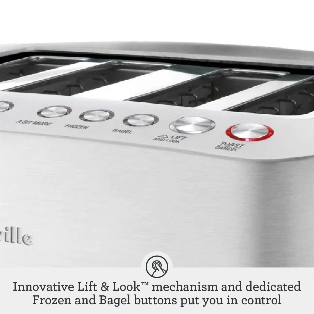 Die-Cast Smart Toaster, 2-Slice, Brushed Stainless Steel