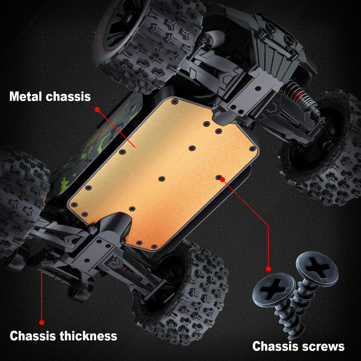 1/16 RTR Brushless Fast RC Cars, 42mph with 2 Batteries