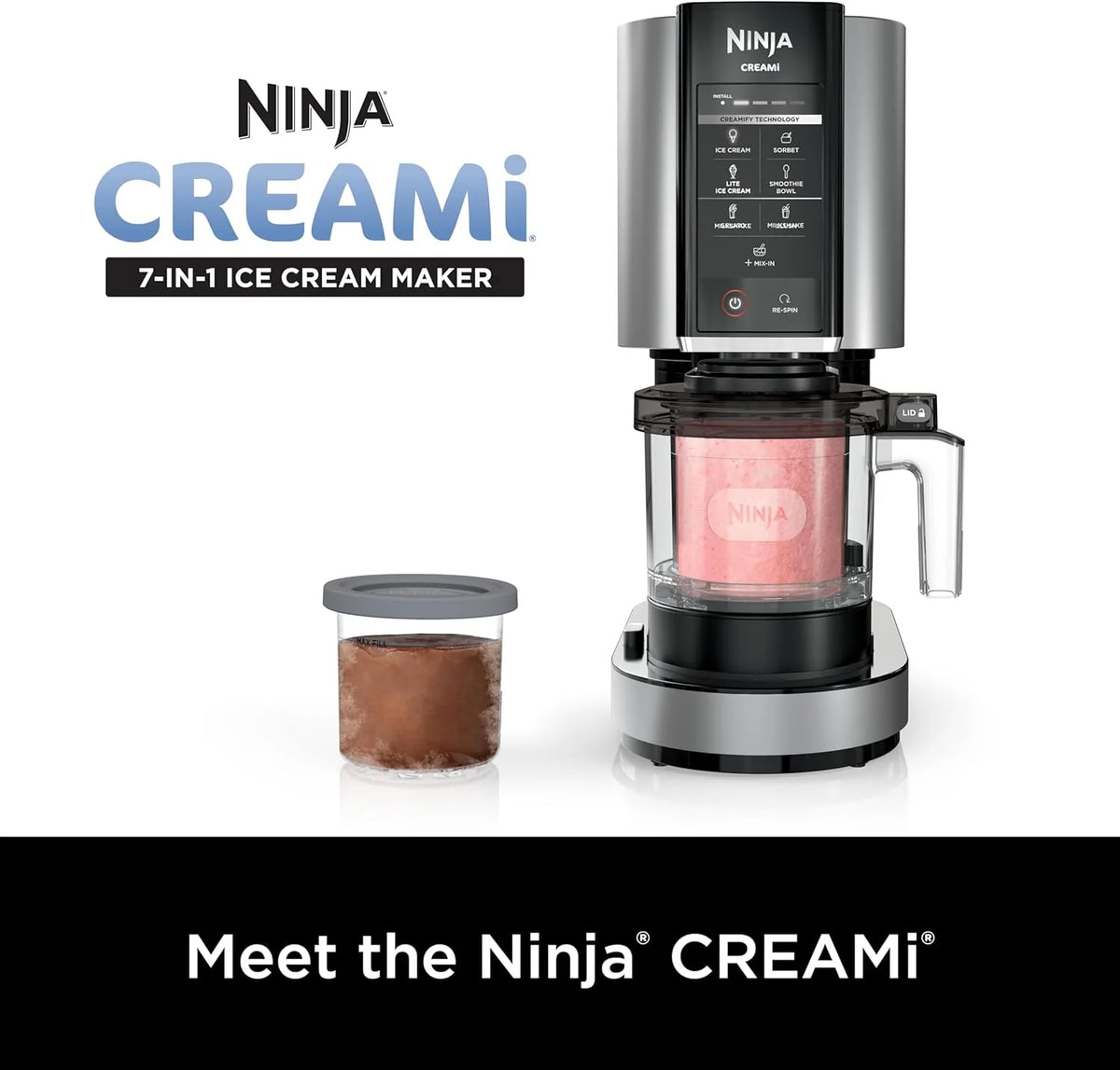 NC301 Ice Cream Maker with 7 One-Touch Programs, 2 Pint Containers and Lids