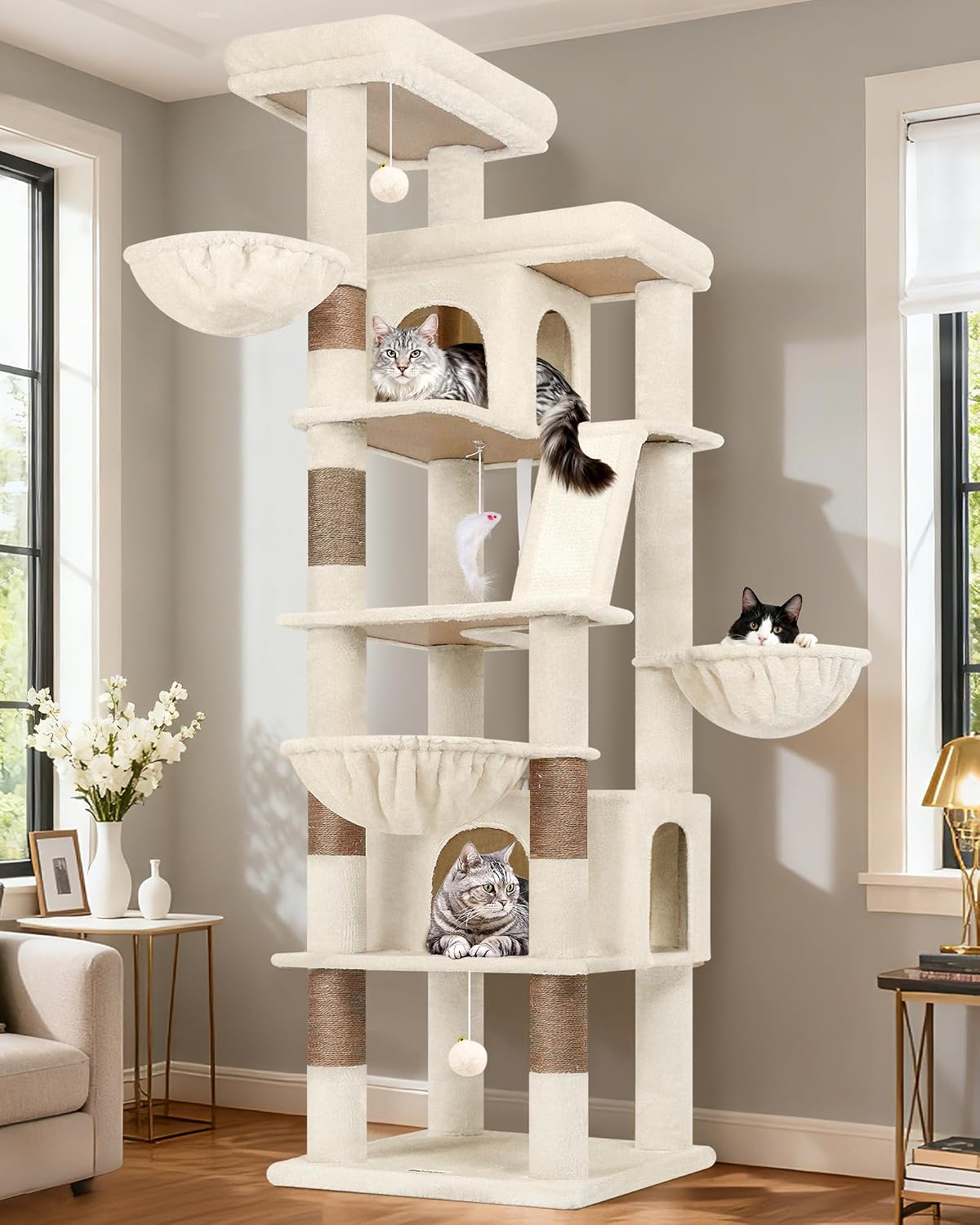 Globlazer 80in Extra Large Cactus Corner Cat Tree Tower S80G, Green