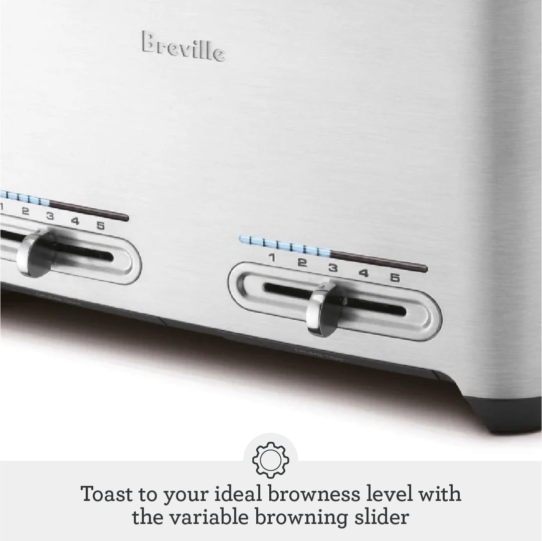 Die-Cast Smart Toaster, 2-Slice, Brushed Stainless Steel