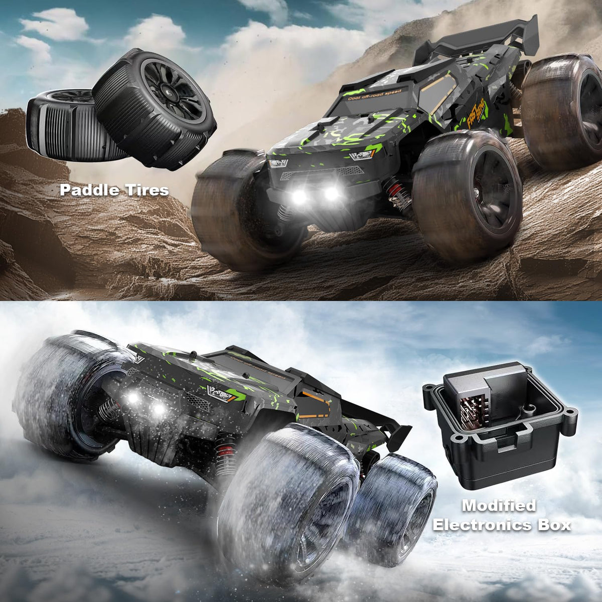 1/16 RTR Brushless Fast RC Cars, 42mph with 2 Batteries