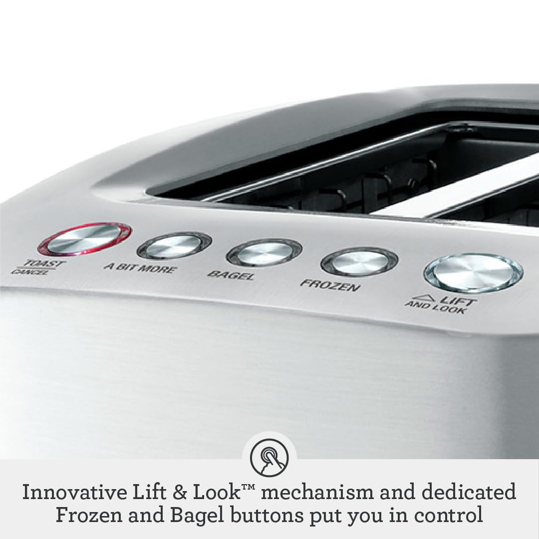 Die-Cast Smart Toaster, 2-Slice, Brushed Stainless Steel