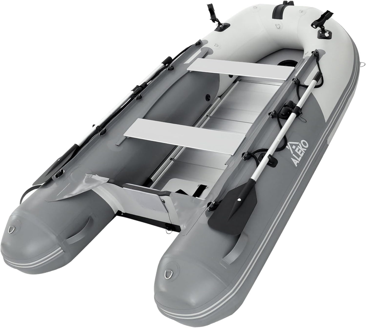 Inflatable Boat| Yacht Dinghy Tender Raft| Multi Person Fishing Boat| Aluminum Floor Oars| Fishing Rod Holders| Heavy-Duty PVC| 2024 Model