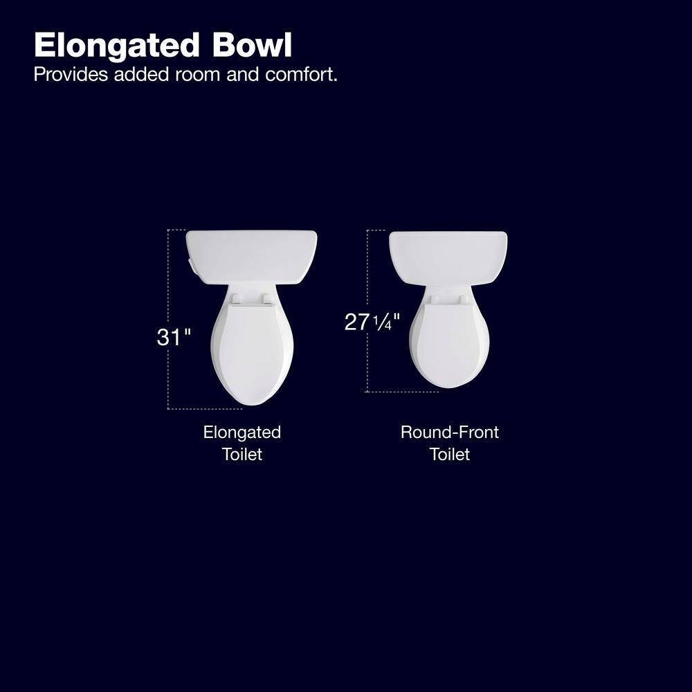 Extra Tall Complete Solution 2-piece 1.28 GPF Single Flush Elongated Toilet in White (Seat Included) 78305-0