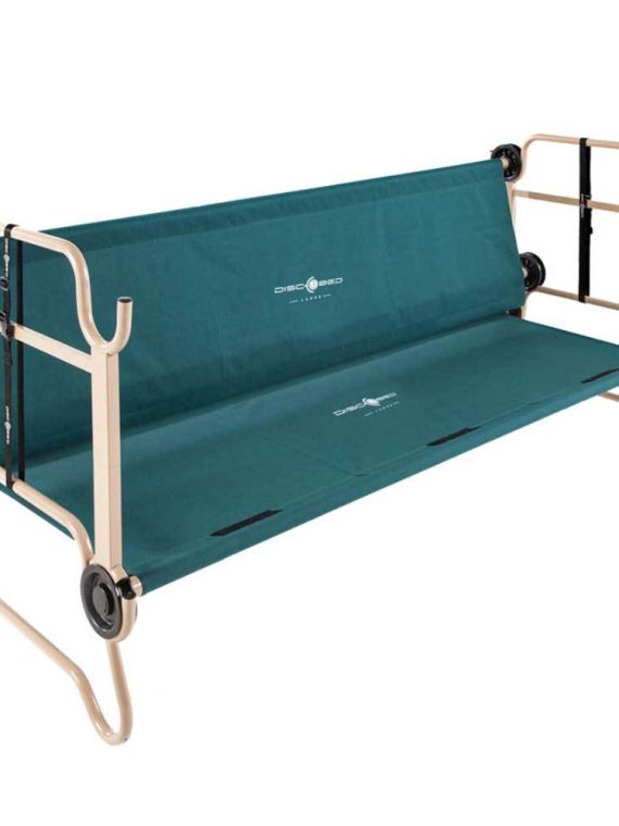 Large Benchable Double Cot with Storage Organizers, Green