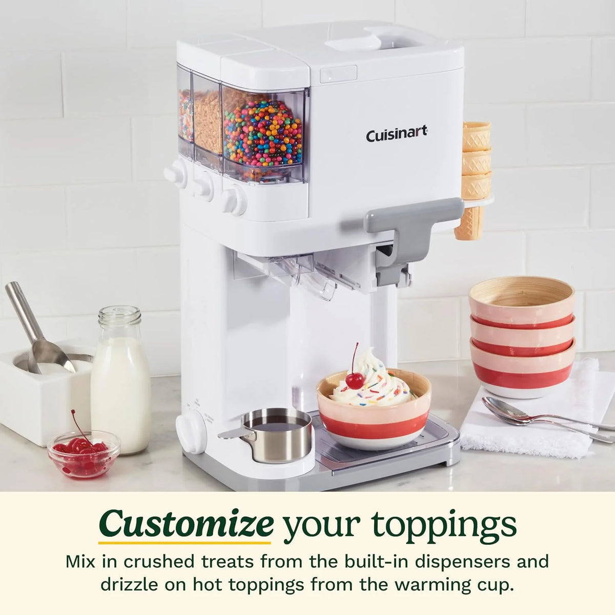 Soft Serve Ice Cream Machine- Mix It In Ice Cream Maker for Frozen Yogurt, Sorbet, Gelato, Drinks 1.5 Quart, White, ICE-48