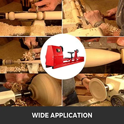 Wood Lathe 14" x 40", Benchtop Wood Lathe with 3 Chisels