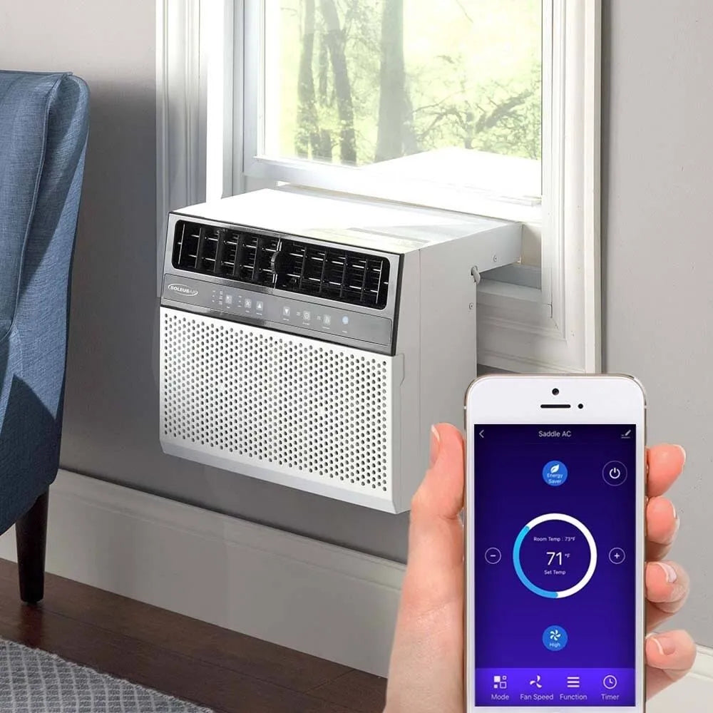 8,000 BTU Hybrid (saddle) Window Air Conditioner with WiFi - 8,000 BTU (White)