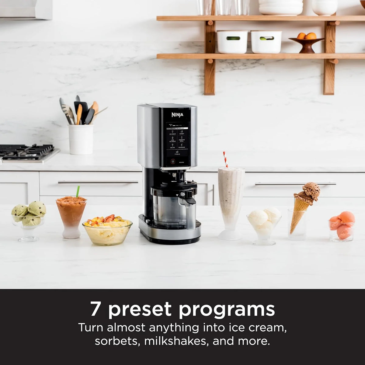 NC301 Ice Cream Maker with 7 One-Touch Programs, 2 Pint Containers and Lids