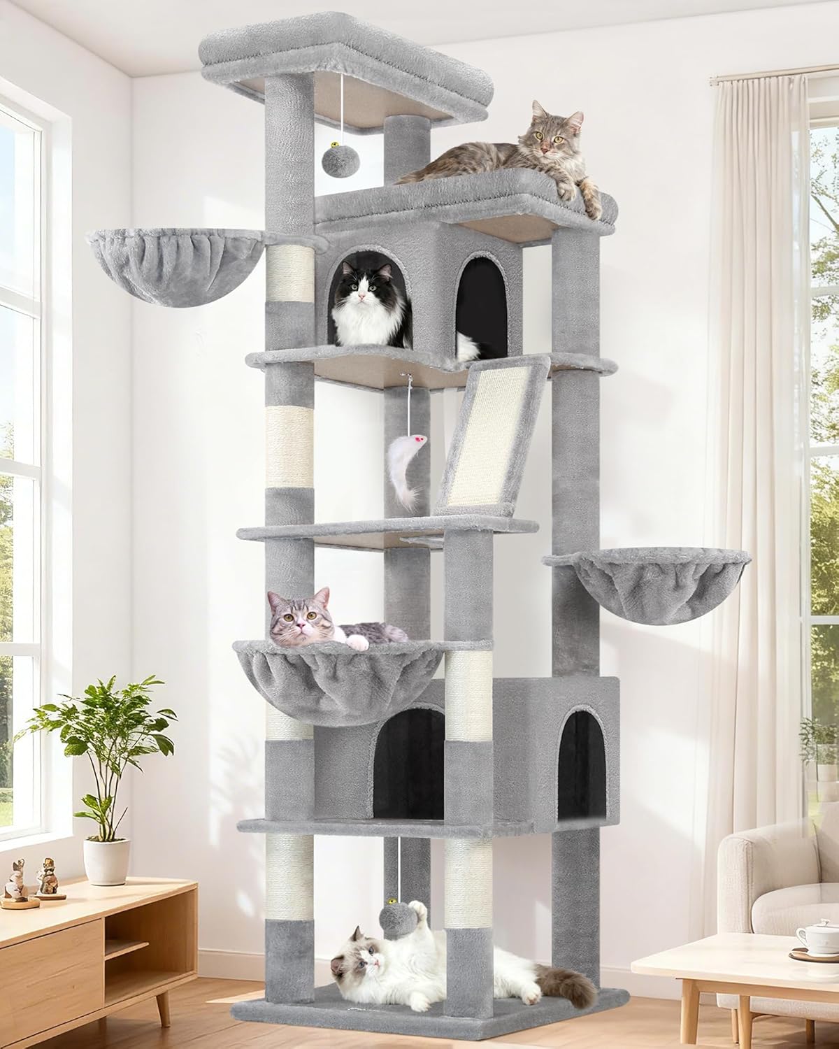 Globlazer 80in Extra Large Cactus Corner Cat Tree Tower S80G, Green