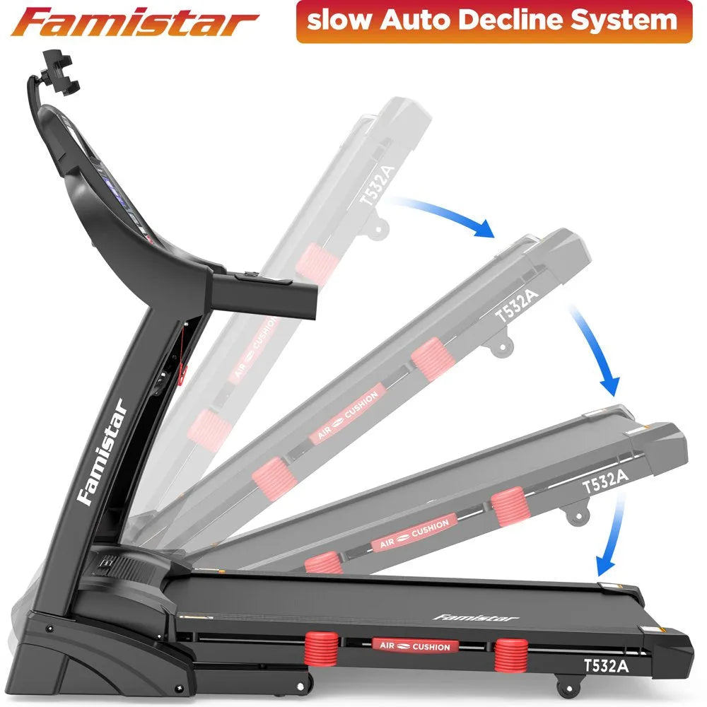 Folding Treadmill for Home with 15 Levels Auto Incline, 300LB Capcity, 10MPH Fast Speed Controls