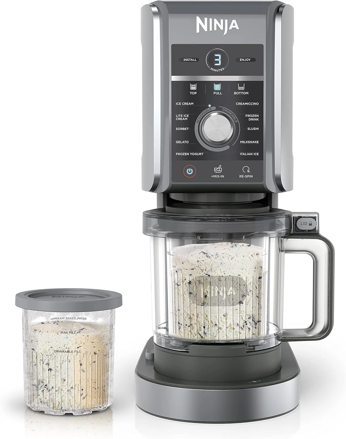 NC301 Ice Cream Maker with 7 One-Touch Programs, 2 Pint Containers and Lids