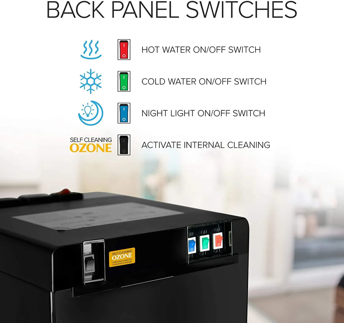 Self Cleaning Bottom Loading Water Cooler Water Dispenser- 3 Temperature Settings