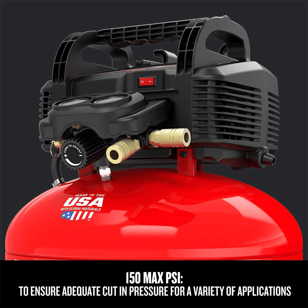 6 Gallon Pancake Air Compressor, Oil-Free, 150 PSI, Portable with Accessory Kit