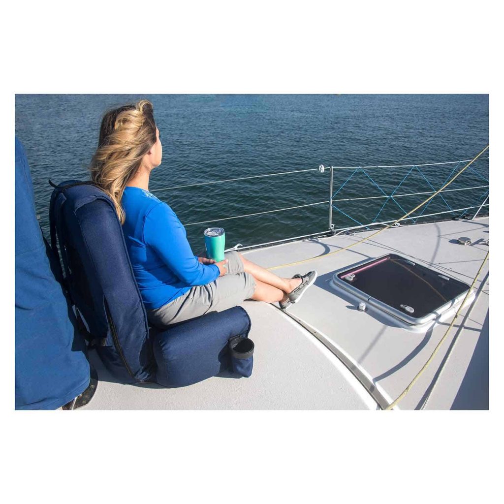 High-Back Portable Seat with Armrests& Pockets, UV-Resistant, Water-Repellent Fabric