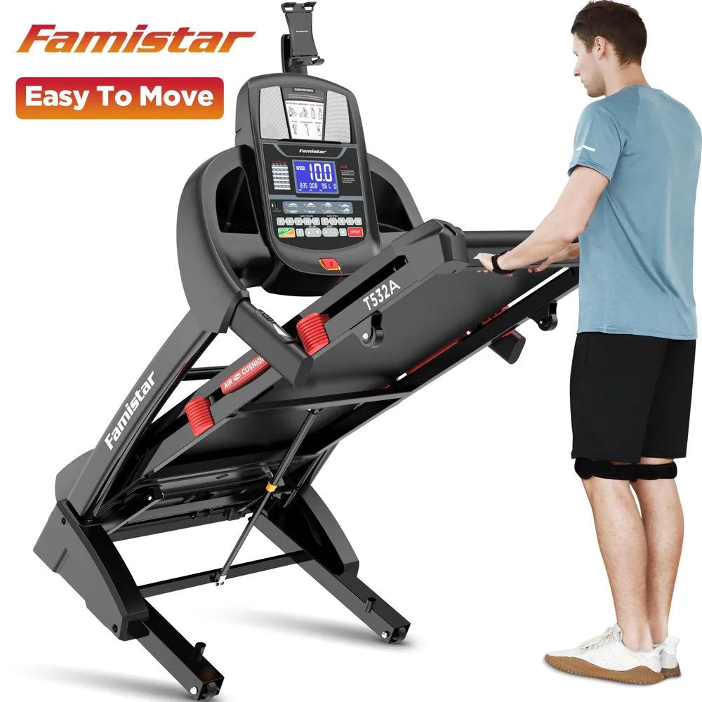 Folding Treadmill for Home with 15 Levels Auto Incline, 300LB Capcity, 10MPH Fast Speed Controls