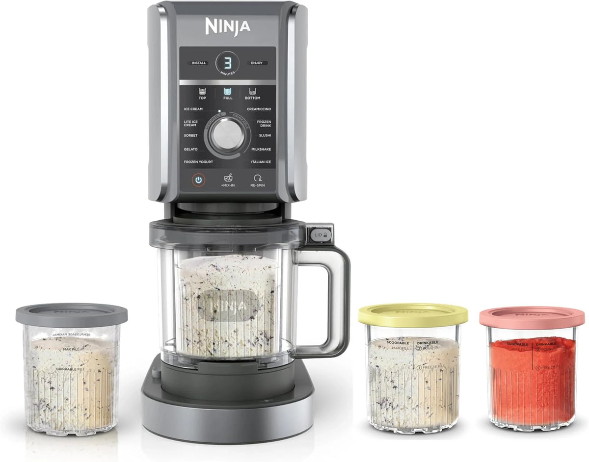 NC301 Ice Cream Maker with 7 One-Touch Programs, 2 Pint Containers and Lids
