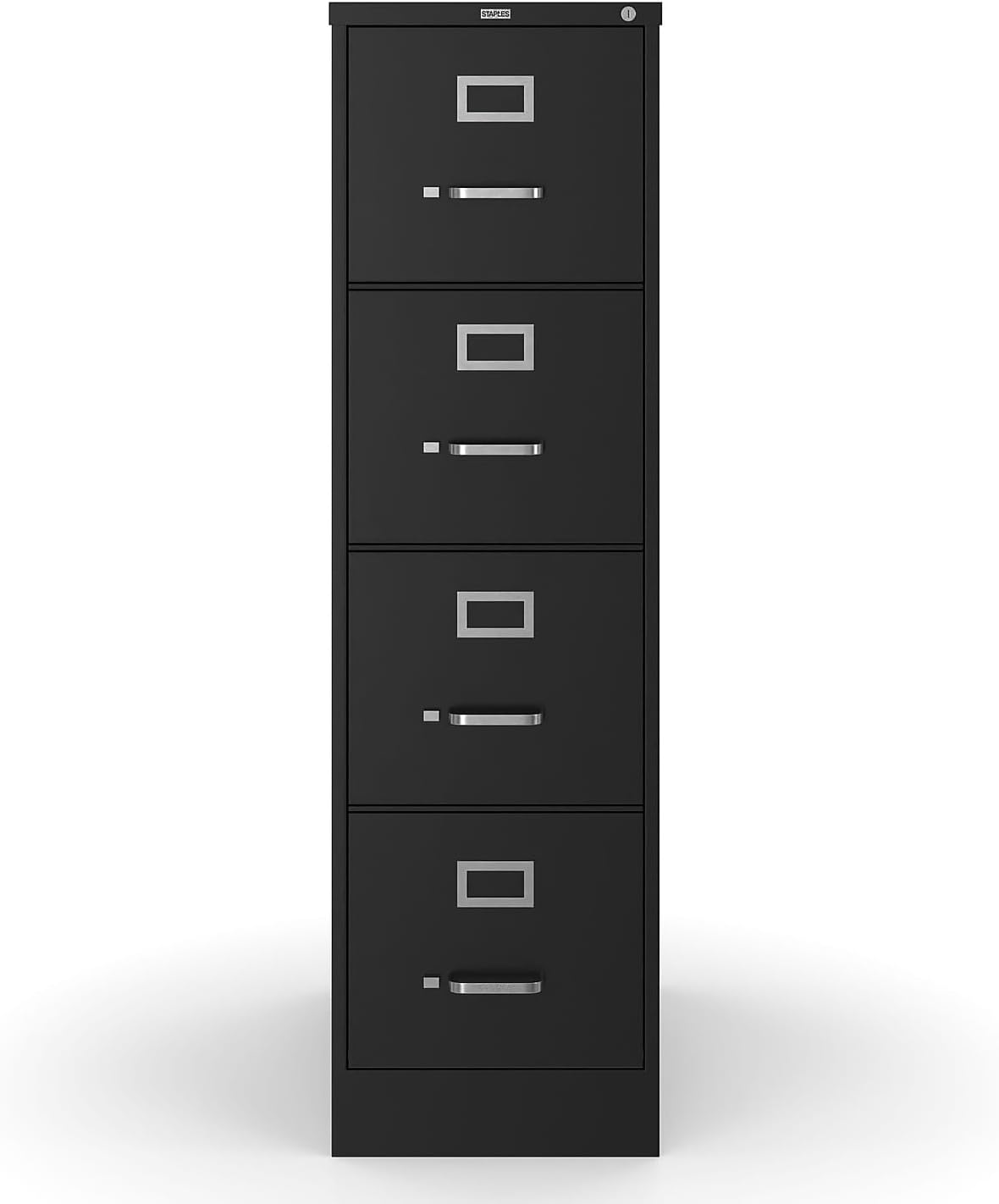 4-Drawer Lockable File Cabinet, Black