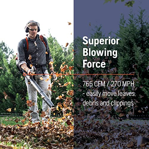 150BT Gas Backpack Leaf Blower, 51cc 2.16HP, 765CFM 270MPH, Ergonomic Design