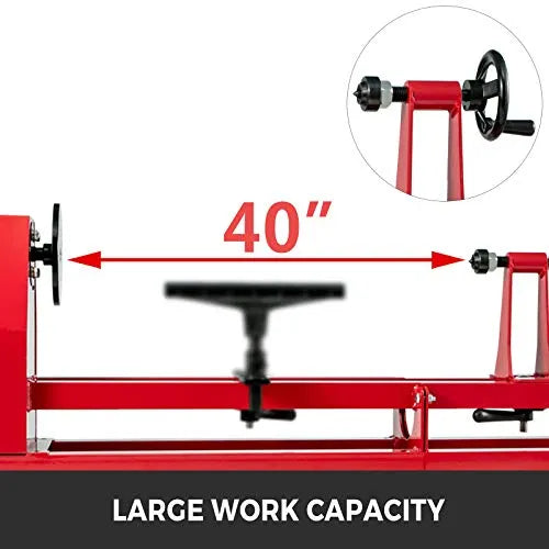 Wood Lathe 14" x 40", Benchtop Wood Lathe with 3 Chisels