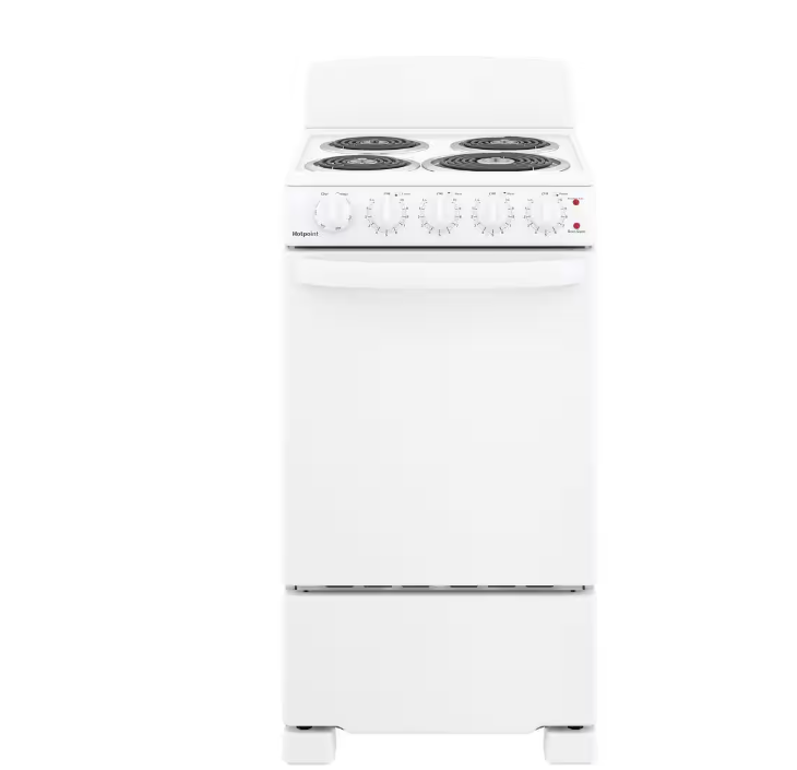 20 in. 4 Burner Element Free-Standing Electric Range in White Configuration B
