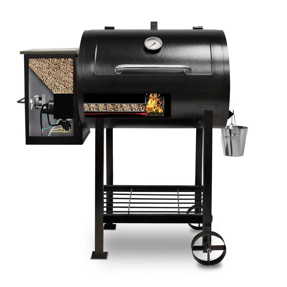 Wood Fired Pellet Grill with Flame Broiler, 700 Sq. In. Cooking Space