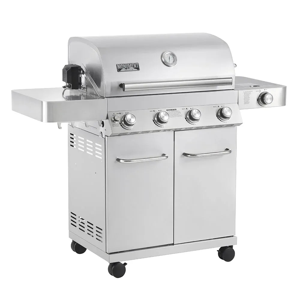 17842 Stainless Steel 4 Burner Propane Gas Grill with Rotisserie Configuration B