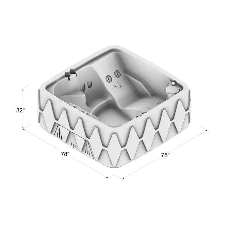 Square Plug And Play Hot Tub with Ozonator