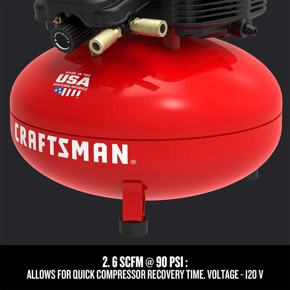 6 Gallon Pancake Air Compressor, Oil-Free, 150 PSI, Portable with Accessory Kit