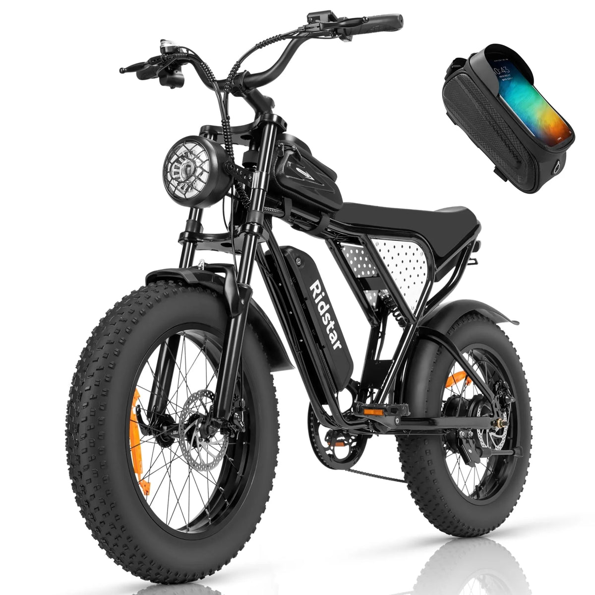 Electric Bike for Adults, 1200W 30mph Mountain Bike, 48V 15.6Ah Battery, 20-Inch Fat Tire, 7-Speed Full Suspension