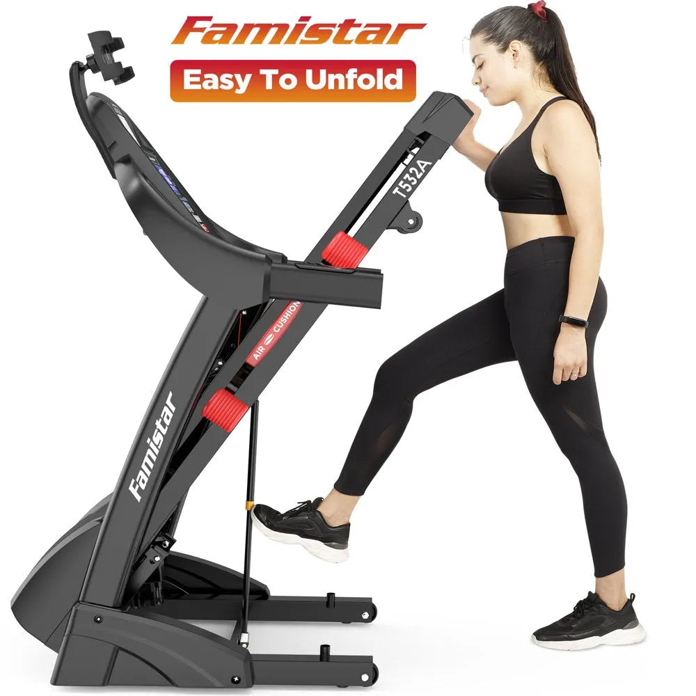 Folding Treadmill for Home with 15 Levels Auto Incline, 300LB Capcity, 10MPH Fast Speed Controls