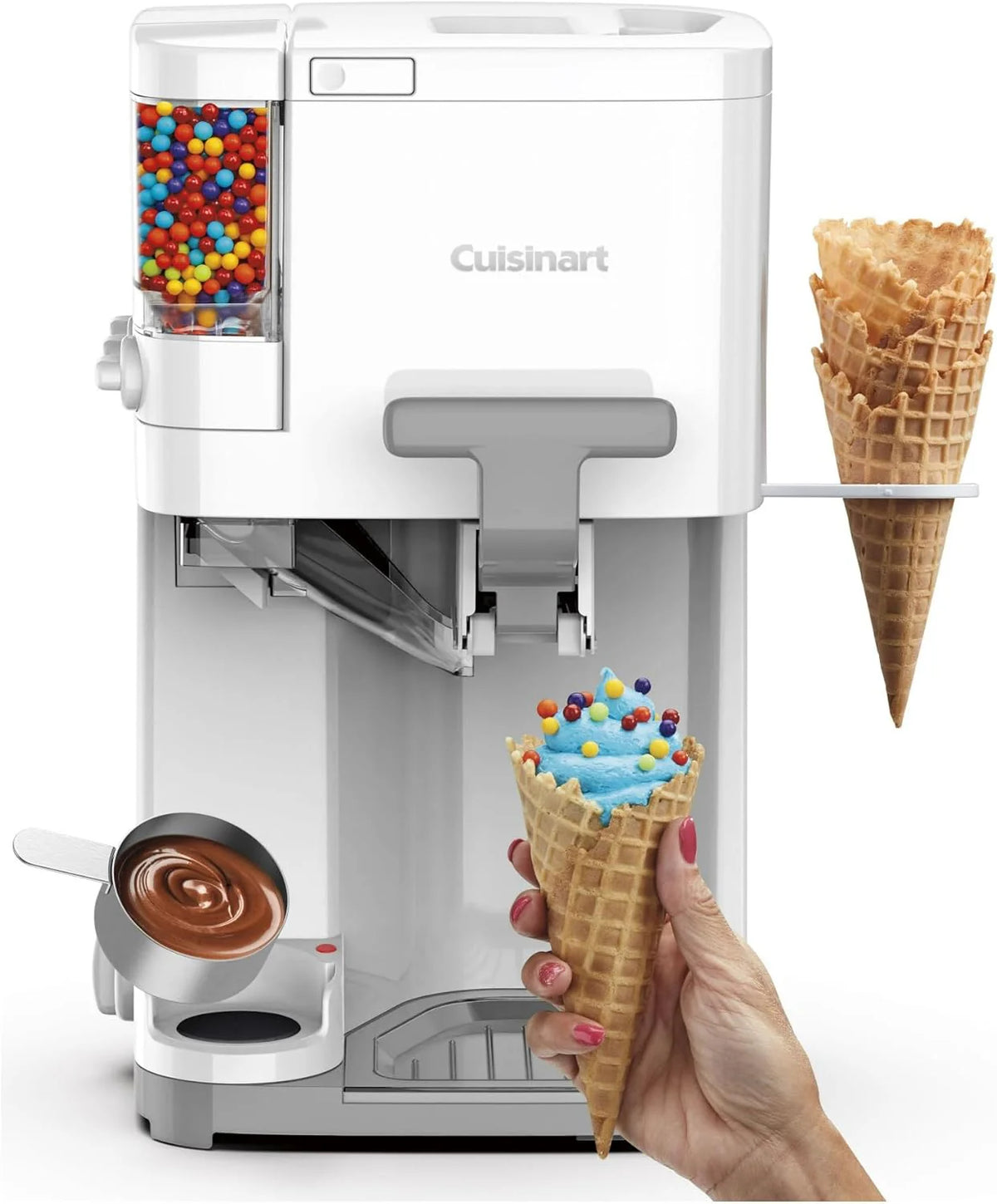 Soft Serve Ice Cream Machine- Mix It In Ice Cream Maker for Frozen Yogurt, Sorbet, Gelato, Drinks 1.5 Quart, White, ICE-48