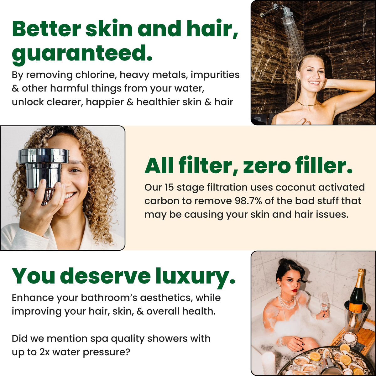 Filtered Showerhead With Filters For Healthy Hair& Skin