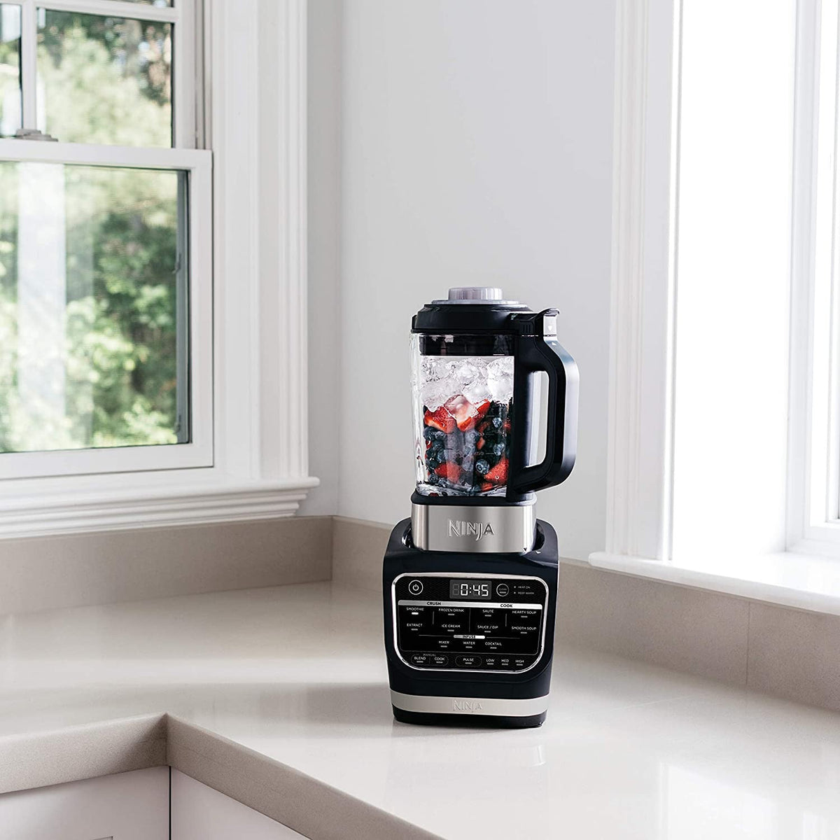 Cold& Hot Blender With 1400 Peak Watts Nonstick Glass Pitcher (HB152), 64 oz, Black