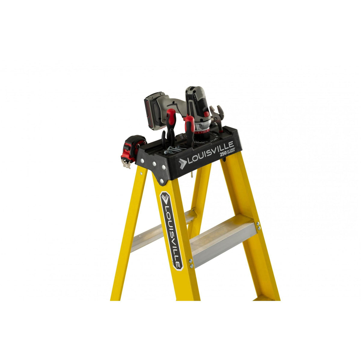 8' Fiberglass Step Ladder, 12' Reach, 250 lbs Load Capacity, W-3118-08