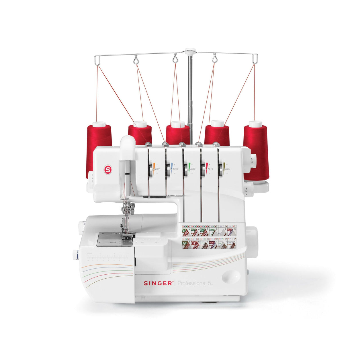 Professional 5 Serger Sewing Machine, 2-5 Thread, 1300 SPM, Auto Tension, Differential Feed
