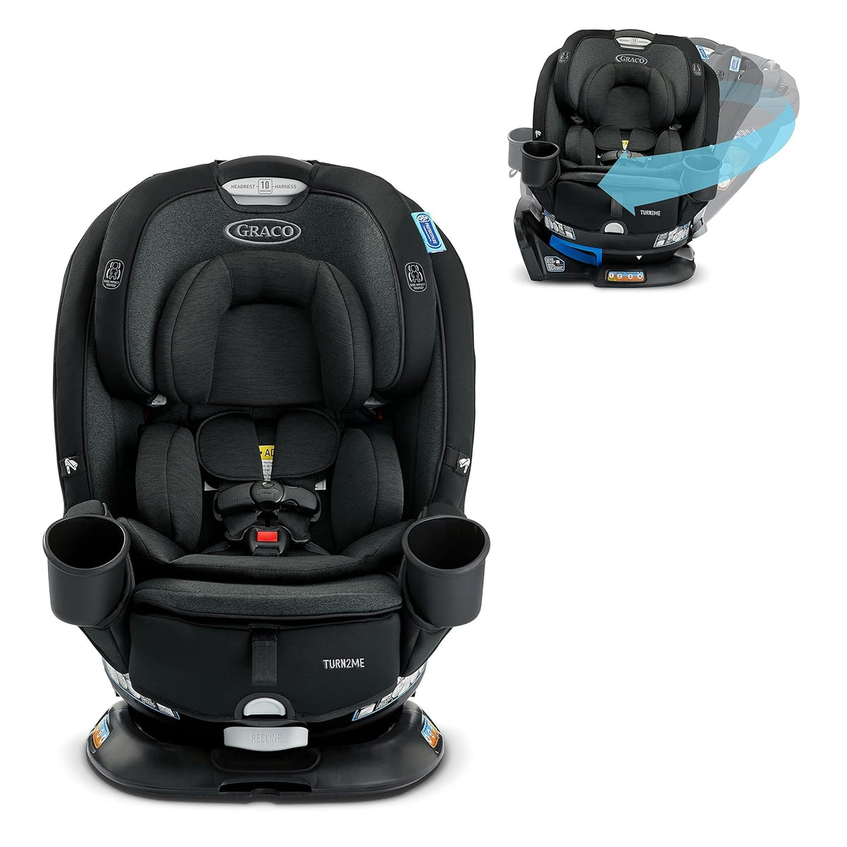 3-in-1 Convertible Car Seat, Rotating, Rear& Forward-Facing, Highback Booster,, Cambridge