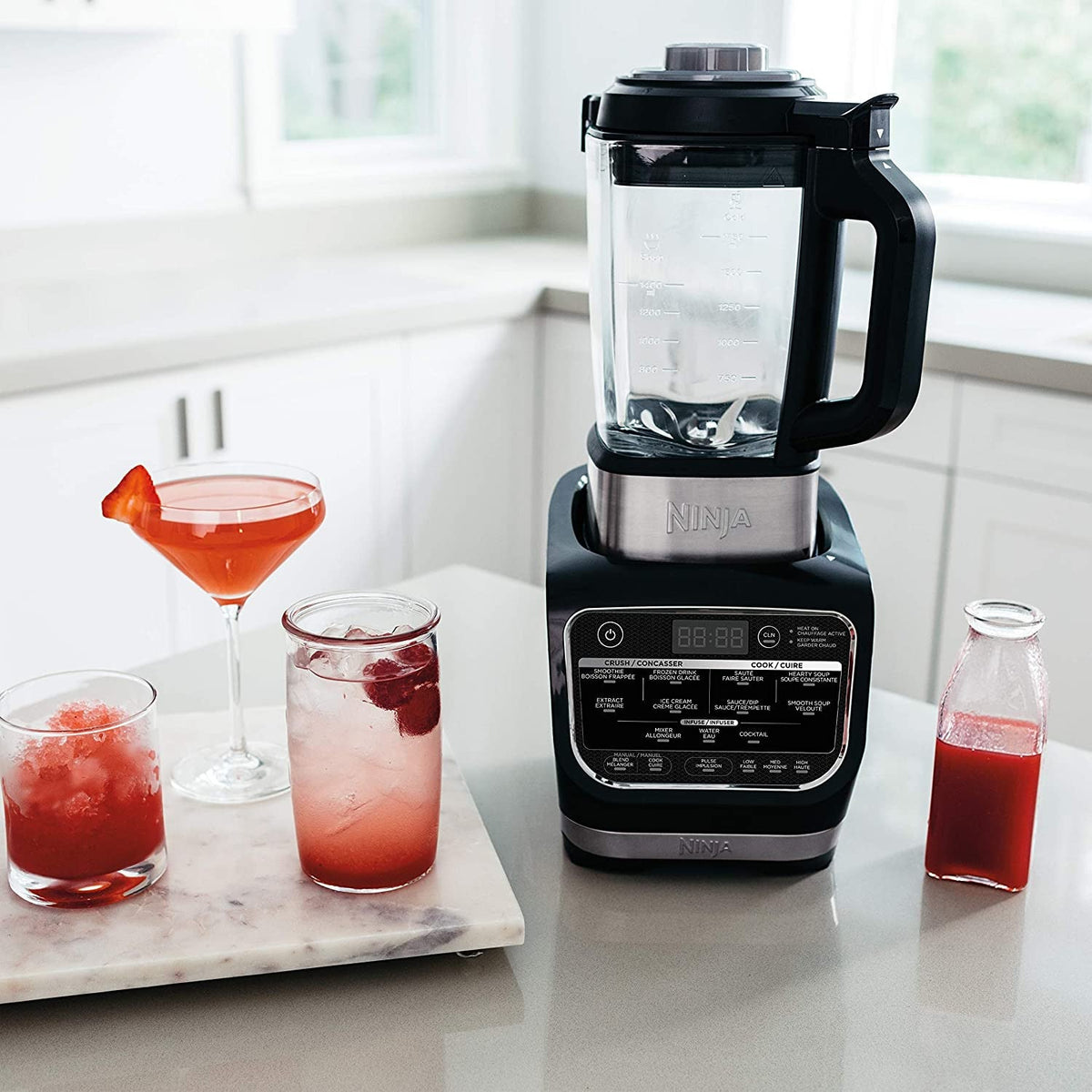 Cold& Hot Blender With 1400 Peak Watts Nonstick Glass Pitcher (HB152), 64 oz, Black Configuration B