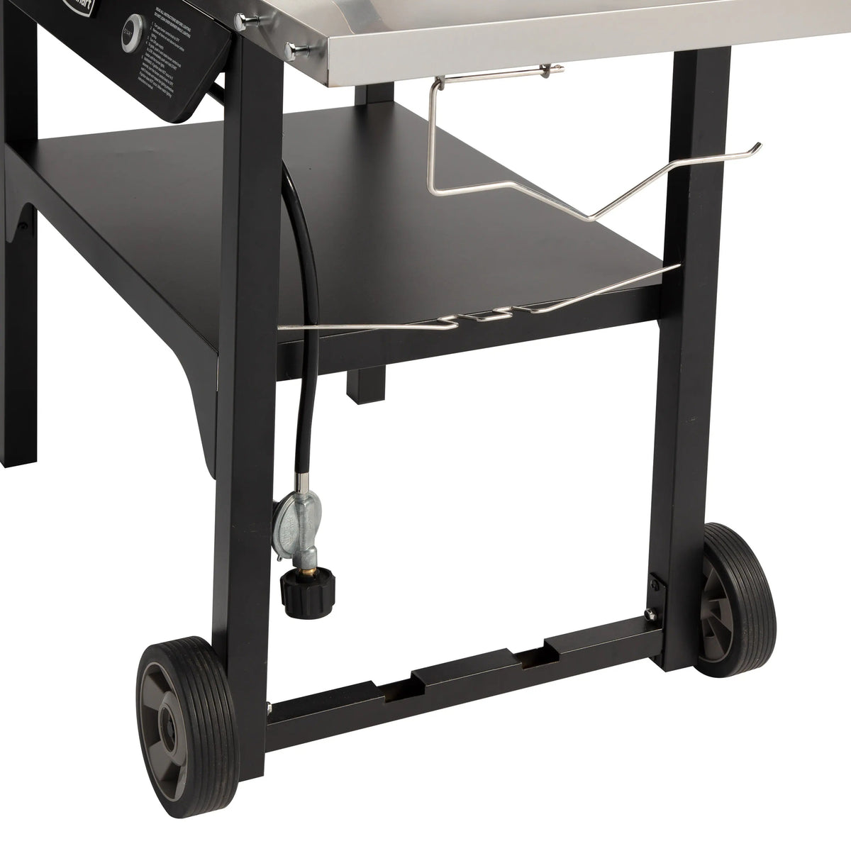 Outdoor Wok Station, 50,000 BTU Propane Outdoor Wok Burner w Prep Table, 14 Carbon Steel Wok for Stir Fry, Searing, BBQ Black