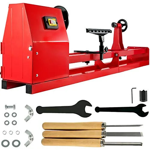 Wood Lathe 14" x 40", Benchtop Wood Lathe with 3 Chisels
